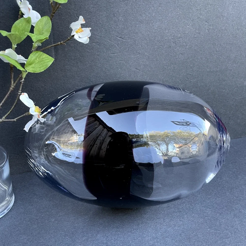 Bjorn Ronnquist Art Handblown Mauve/Purple Glass Egg Ikea 2001